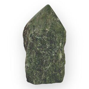 Jade Gemstone Rough Base Polished Generator Point Green Crystal Home Decor (W)